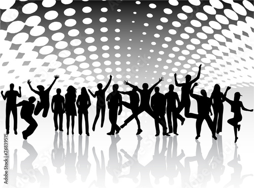Illustration of people jumping