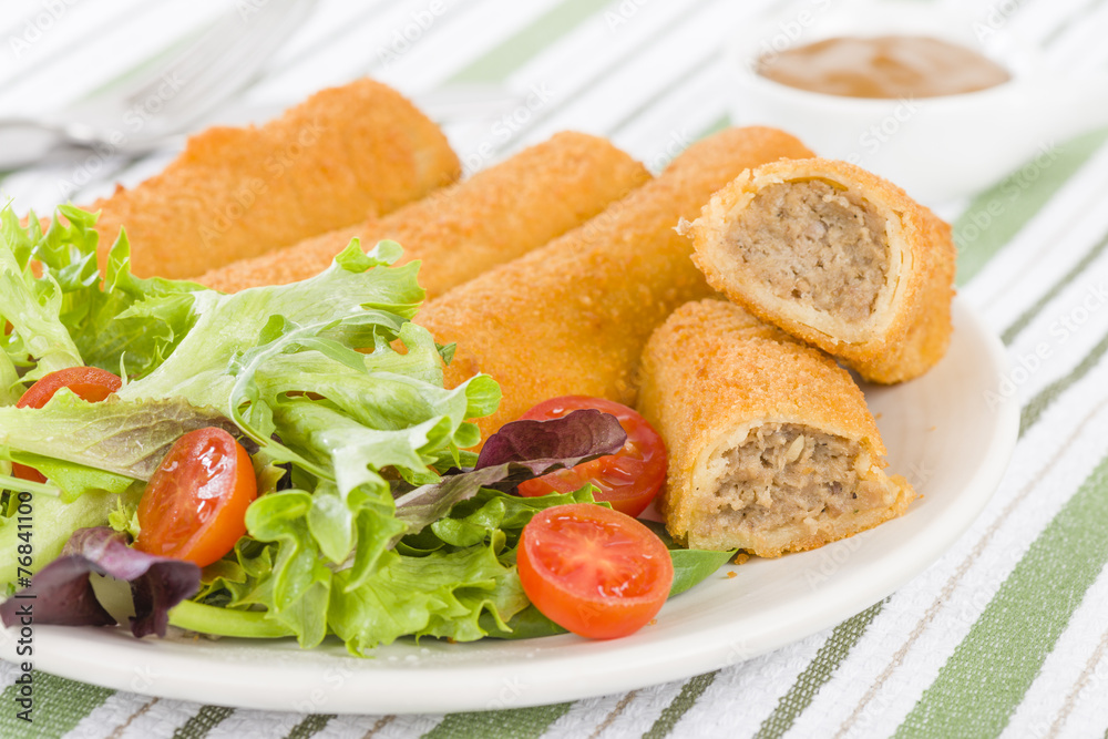 Krokiety - Polish croquettes filled with beef and mushrooms Krokiety - Polish croquettes filled with beef and mushrooms