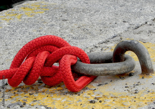 Rope tied to the cleat