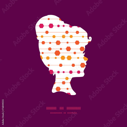 Vector abstract colorful stripes and shapes girl portrait