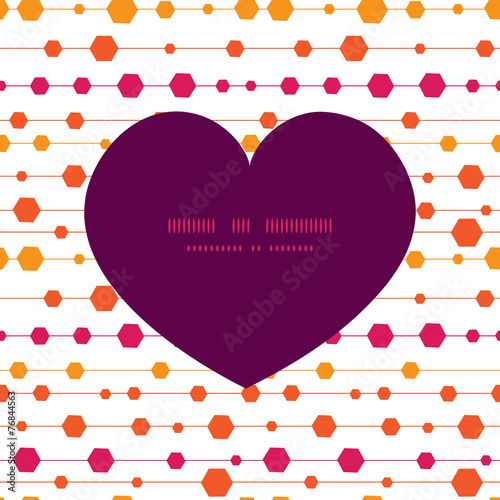 Vector abstract colorful stripes and shapes heart silhouette