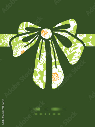 Vector green and golden garden silhouettes gift bow silhouette