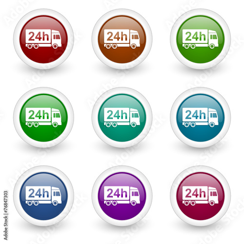 shipping colorful web icons vector set
