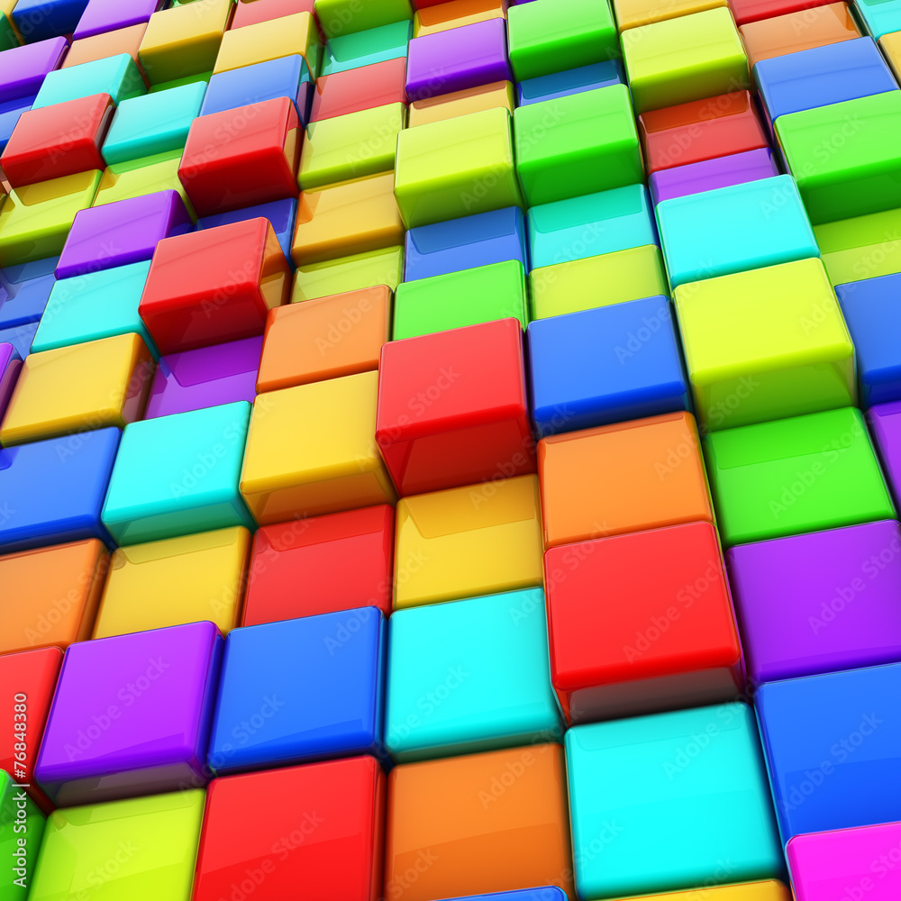 Abstract colorful 3D cubes background. Abstract colorful 3D cubes background.