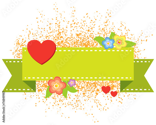 valentine heart banner - vector illustration
