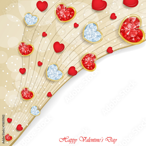 Diamond hearts with different colors