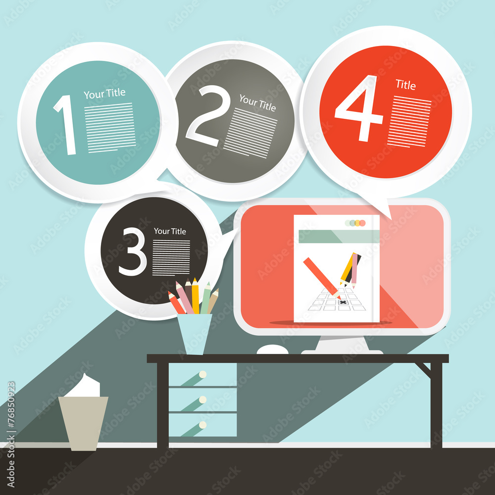 Office Infographics Vector Template - Layout Office Infographics Vector Template - Layout