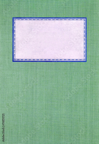 Green cover with white label