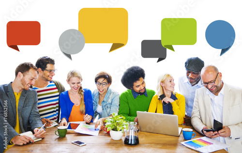 Diversity People Discussion Brainstorming Speech Bubble Concept