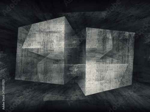 Abstract dark concrete room 3d background #76853923