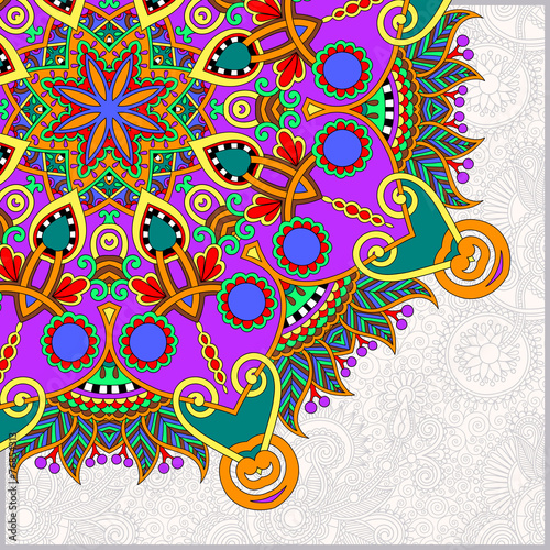 round pattern in ukrainian oriental ethnic style