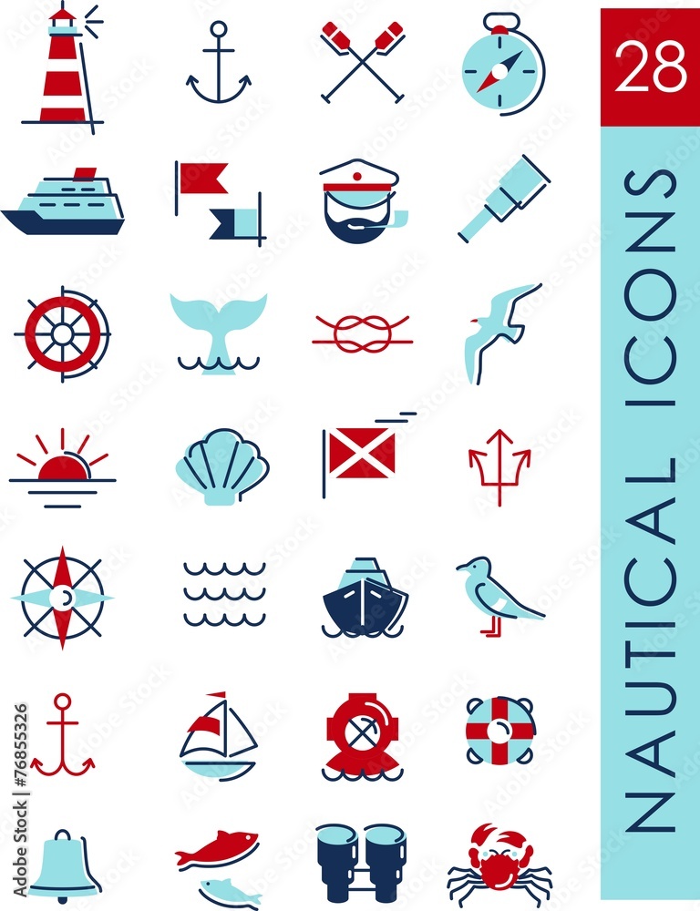 Naklejka premium Nautical icons