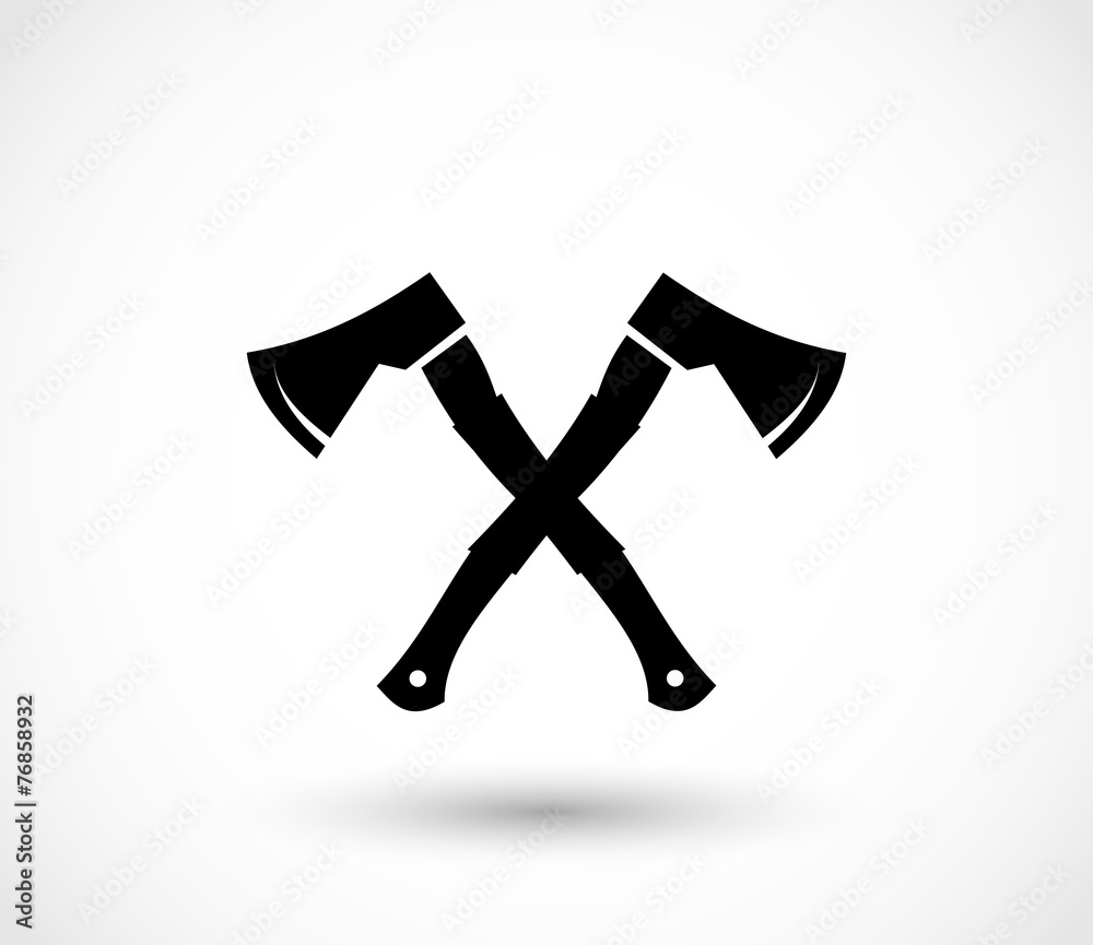 Lumberjack axes crossed icon vector Lumberjack axes crossed icon vector