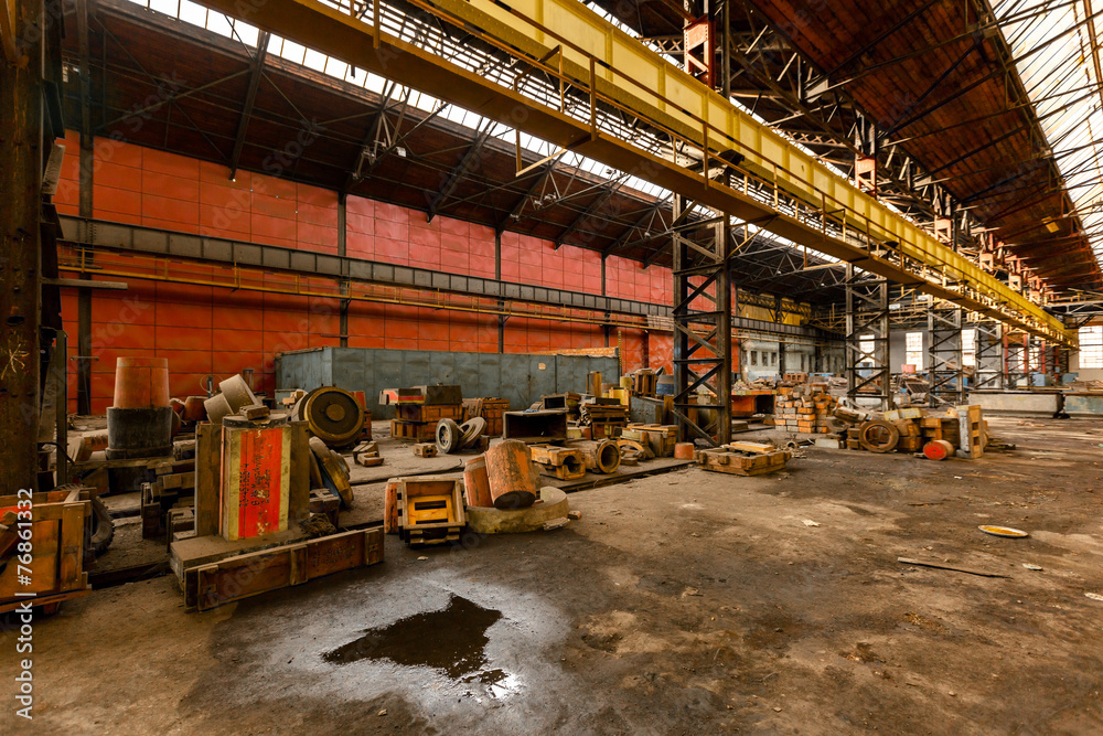 Fototapeta premium Electricity distribution hall in metal industry