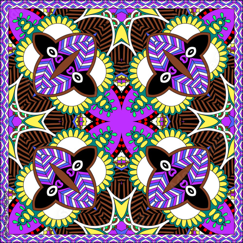 Traditional ornamental floral paisley bandanna
