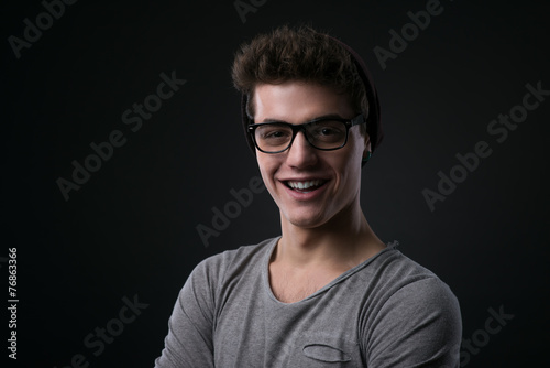 Smiling handsome nerd guy