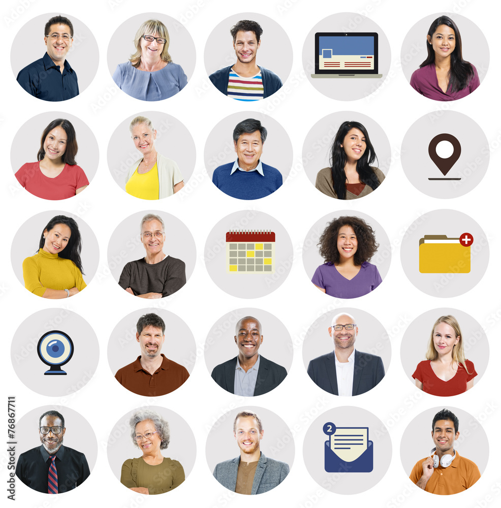 Diverse Multi Ethnic People Technology Media Concept Diverse Multi Ethnic People Technology Media Concept