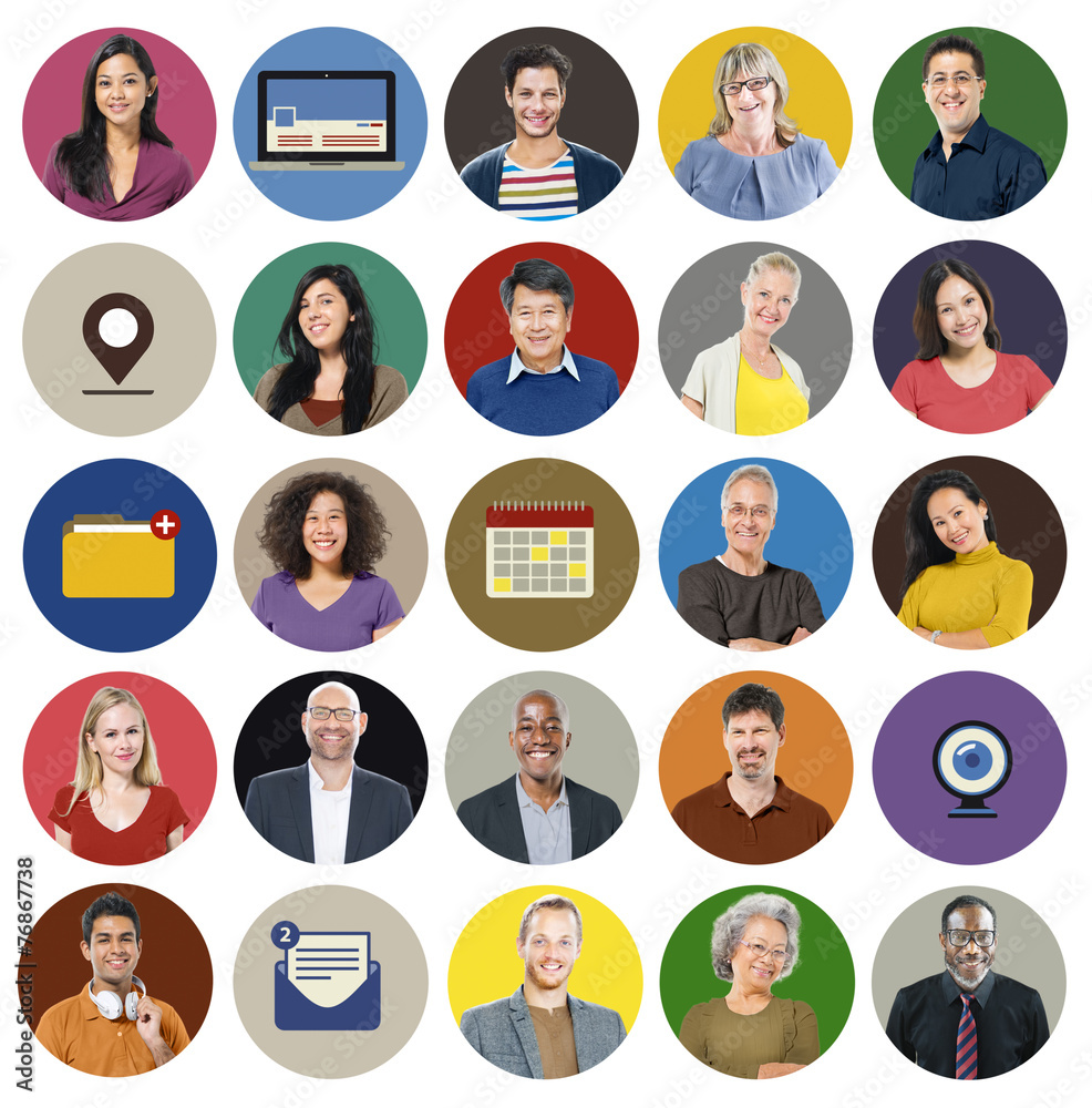 Diverse Multi Ethnic People Technology Media Concept Diverse Multi Ethnic People Technology Media Concept