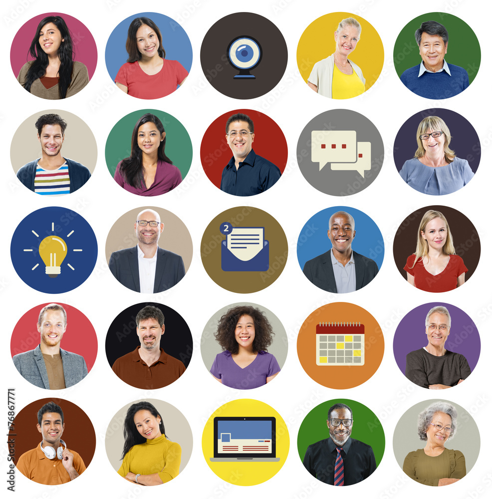 Diverse Multi Ethnic People Technology Media Concept Diverse Multi Ethnic People Technology Media Concept