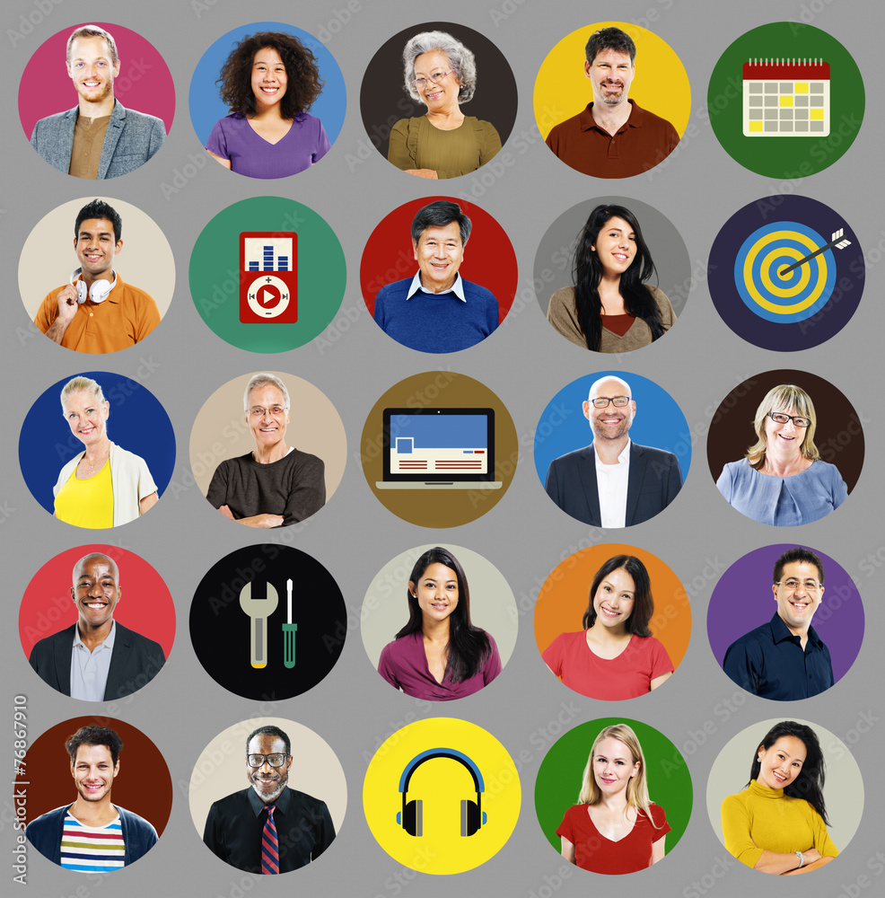 Diverse Multi Ethnic People Technology Media Concept Diverse Multi Ethnic People Technology Media Concept