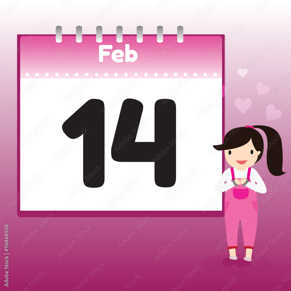 Valentine's Day in calendar Valentine's Day in calendar
