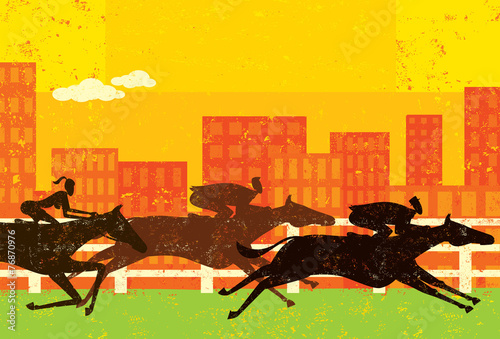 Business people horse racing
