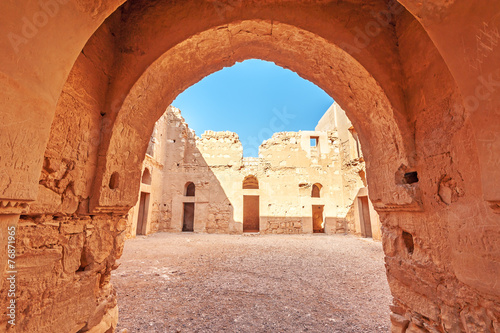Qasr Kharana is a desert castle in eastern Jordan photo