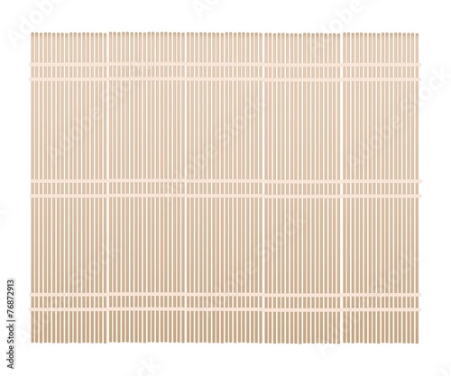 A Brown Bamboo Mat on White Background