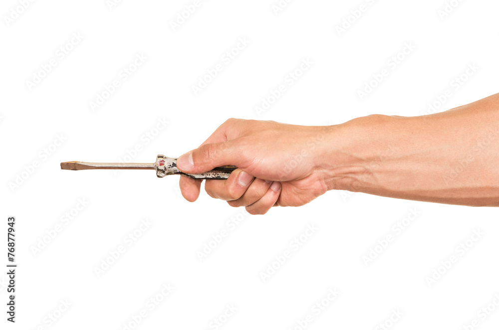 closeup of hand holding a screwdriver closeup of hand holding a screwdriver