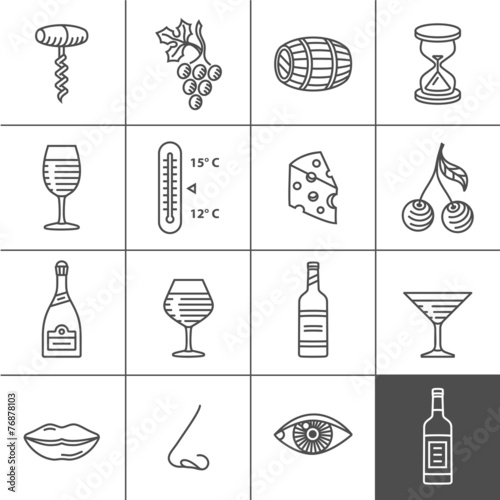 Wine icons set