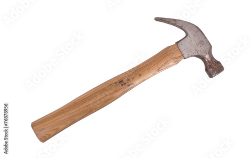 Metal hammer with wood handle