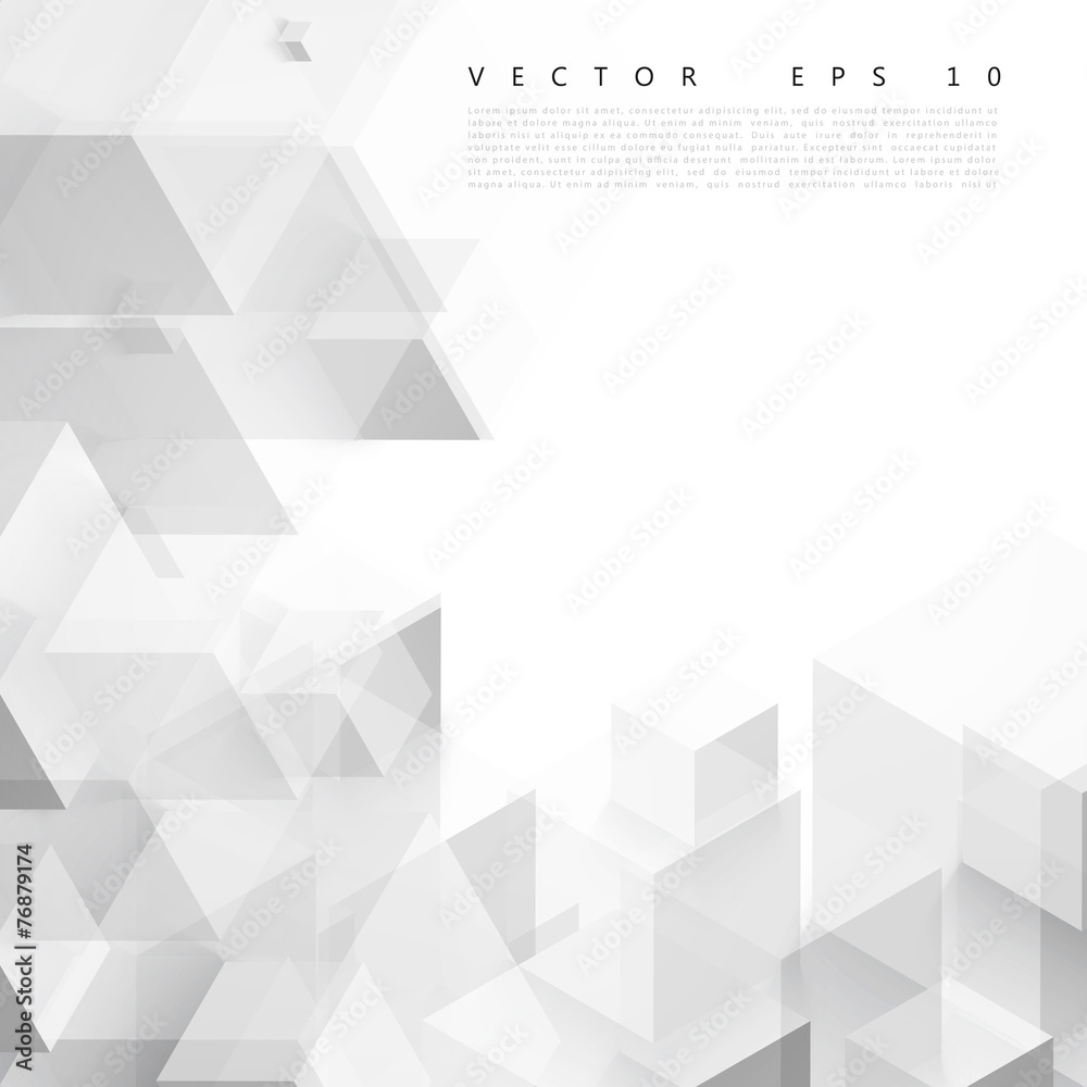 Fototapeta premium Vector Abstract geometric shape from gray cubes.