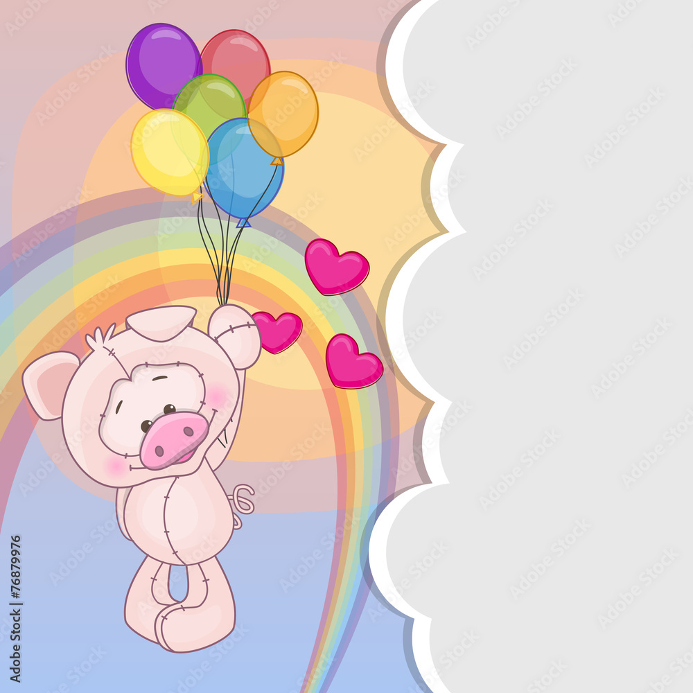 Pig with balloons Pig with balloons