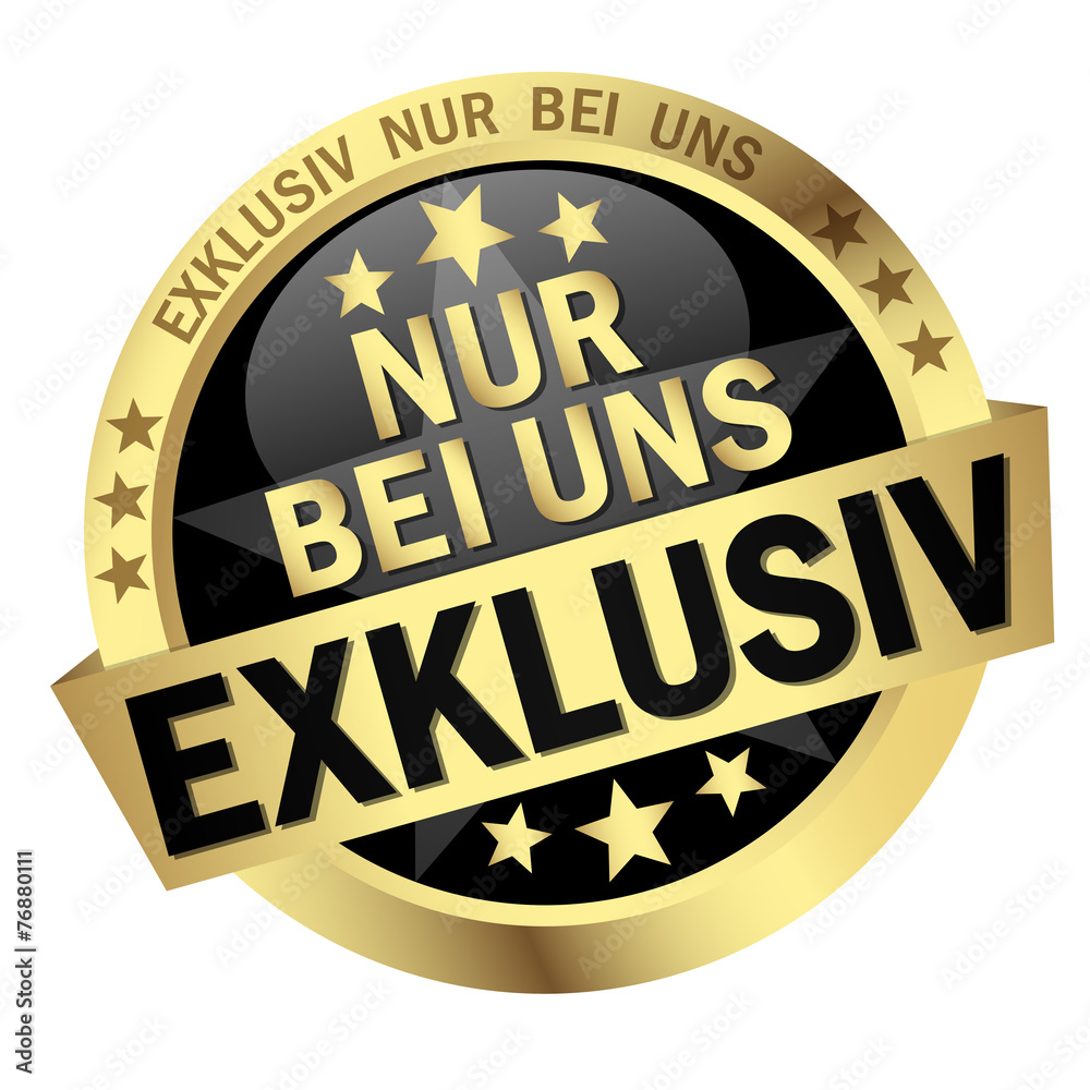 Button Nur bei uns - Exklusiv Stock-Vektorgrafik | Adobe Stock
