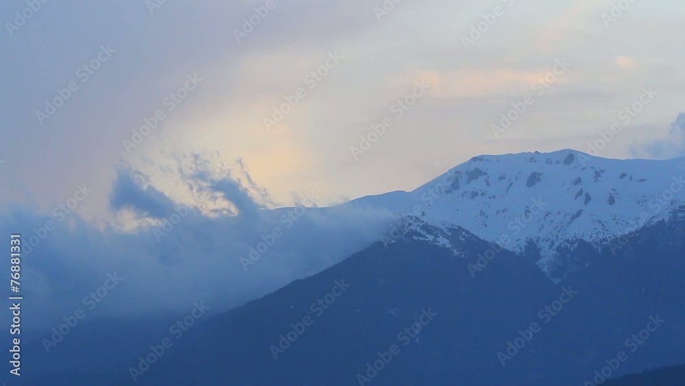Morning mist on top of the mountains