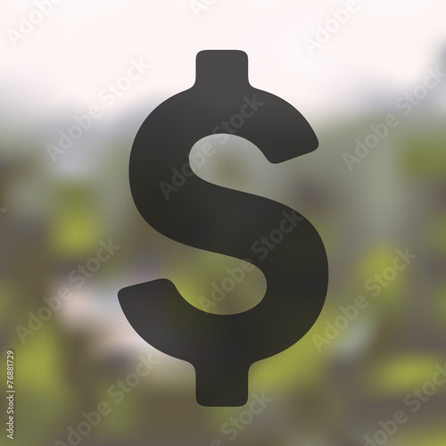 money icon on blurred background