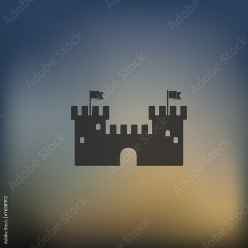 fortress icon on blurred background