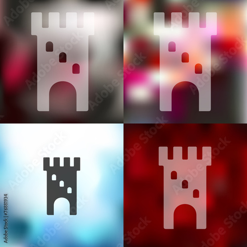 fortress icon on blurred background