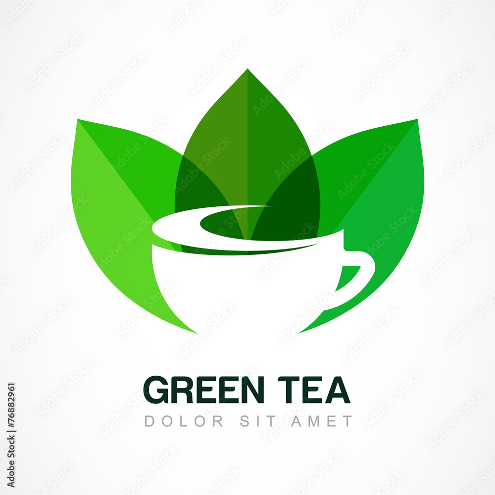 Abstract logo design template. Green tea symbol, natural herbal Abstract logo design template. Green tea symbol, natural herbal