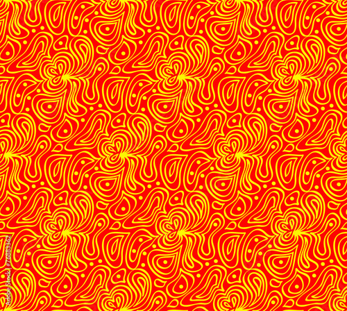 Vector seamless wave background of drawn lines