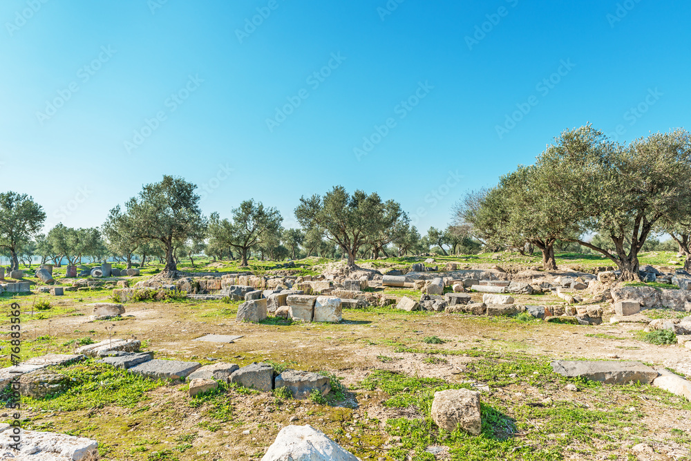 Ruins of Basilica at Umm Qais in northern Jordan