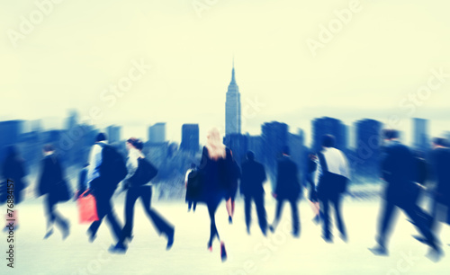 Commuter Buiness People Corporate Cityscape Walking Concept