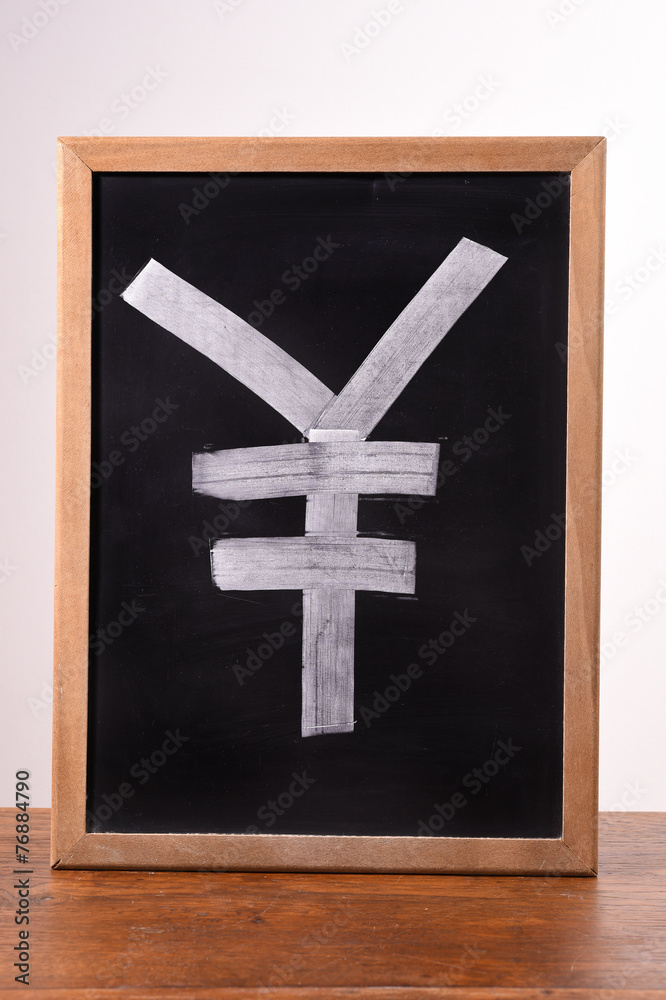 Obraz premium RMB icon written on blackboard