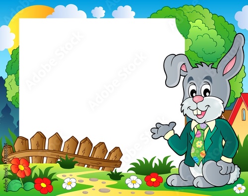 Frame with Easter rabbit theme 1