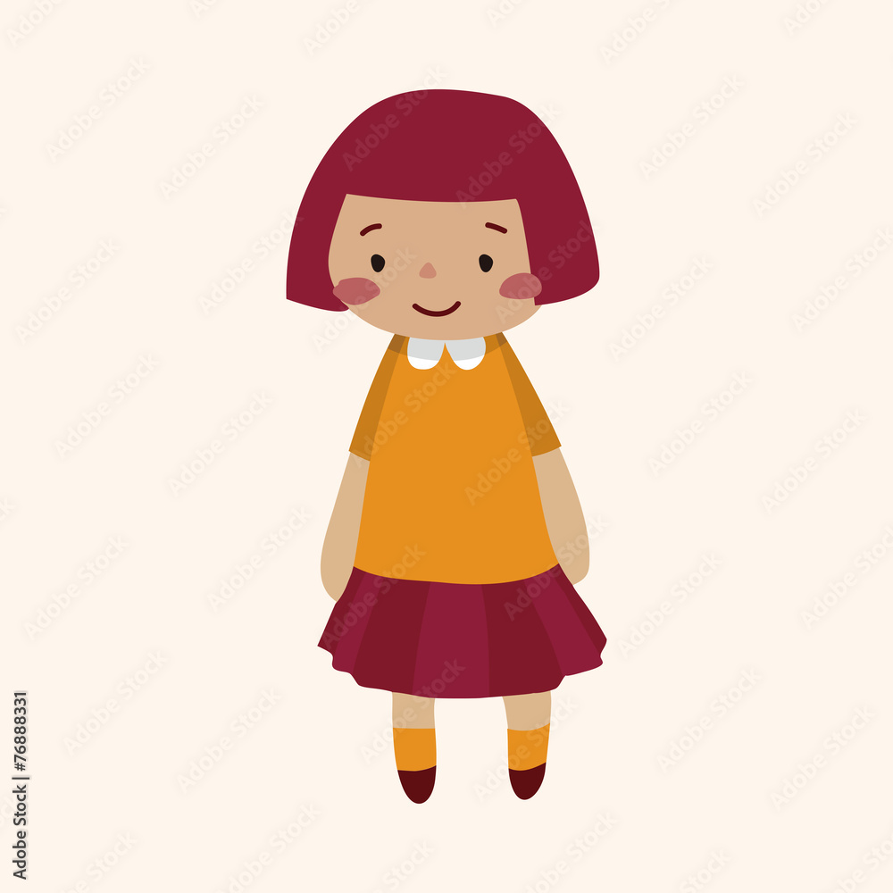 family girl character flat icon elements background,eps10