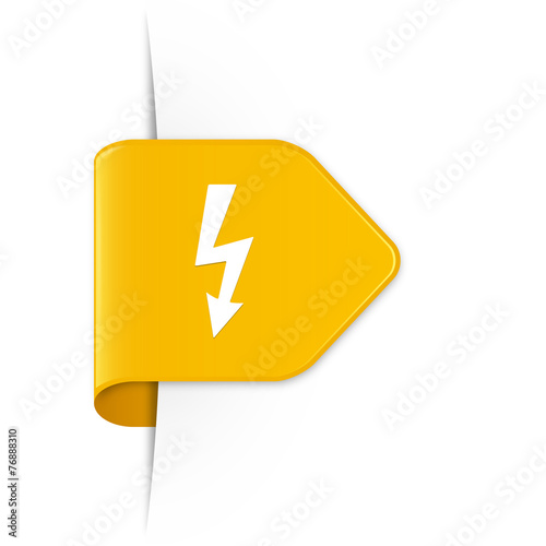 Lightning arrow - Gelber Sticker Pfeil mit Schatten