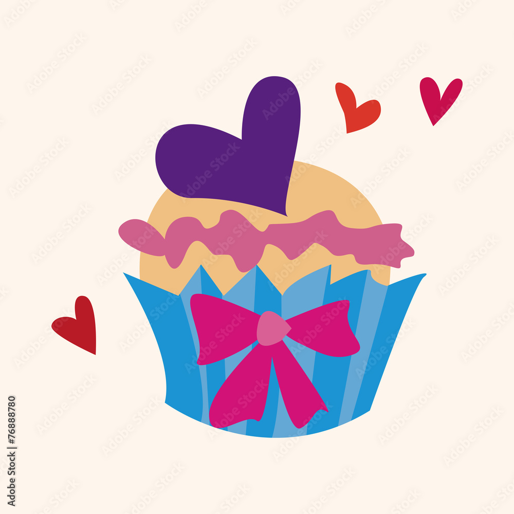 Valentine's Day cupcake flat icon elements background,eps10 Valentine's Day cupcake flat icon elements background,eps10