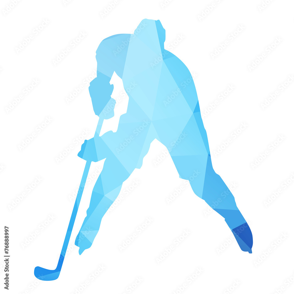 Fototapeta premium Abstract isolated hockey player