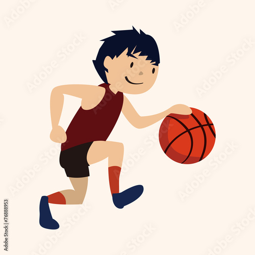 sport basketball athlete flat icon elements background,eps10 © notkoo2008