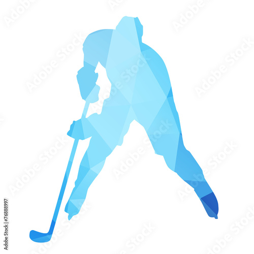 Abstract isolated hockey player